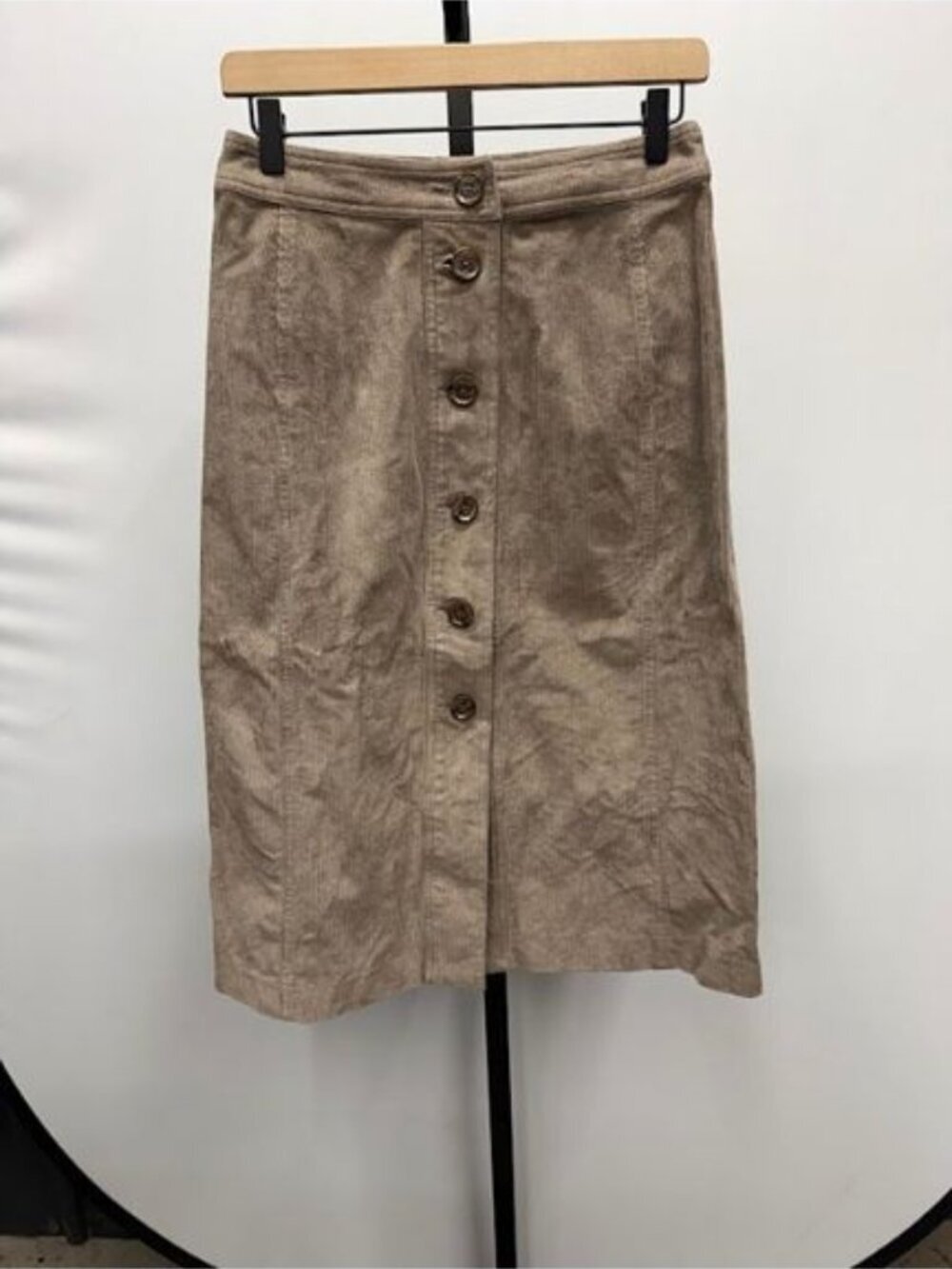 Banana Republic Corduroy Midi Skirt in Mocha Latte